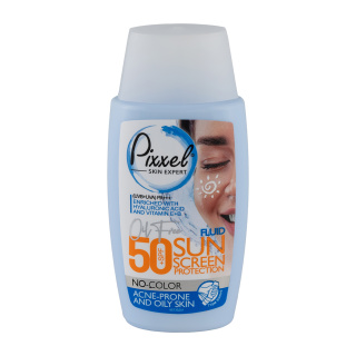 کرم ضد آفتاب بی رنگ پیکسل برای پوست چرب SPF50 بسته ۱۰ عددی