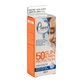 کرم ضد آفتاب بی رنگ پیکسل برای پوست چرب SPF50 بسته ۱۰ عددی